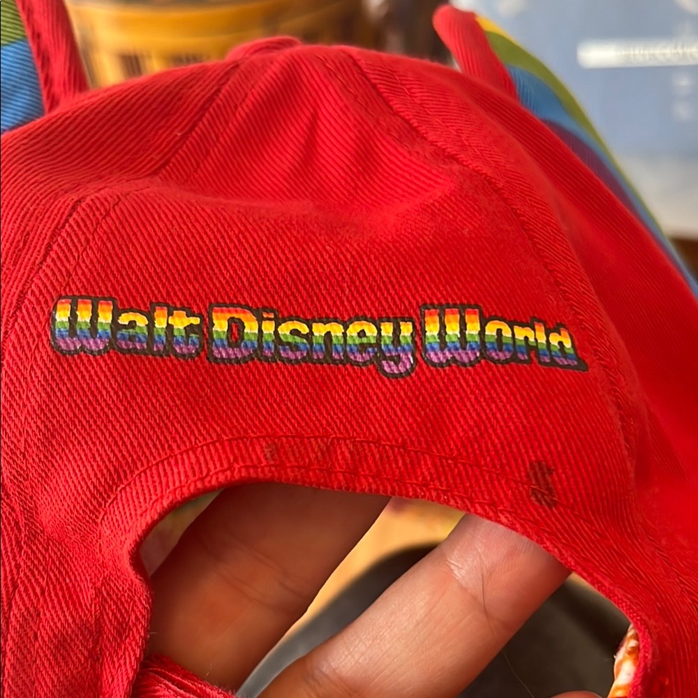 Disney Red Rainbow Mickey Mouse Ears Hat - Picture 3 of 6